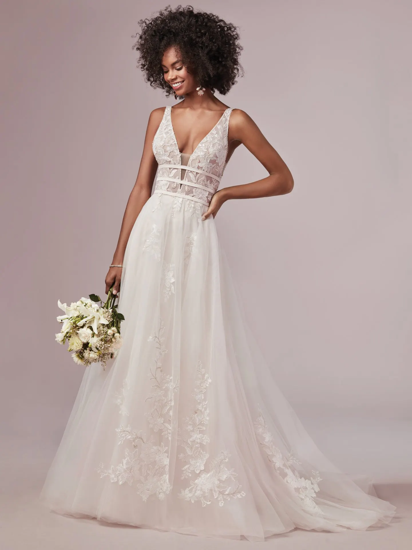 Raelynn Boho A Line Wedding Dress by Rebecca Ingram