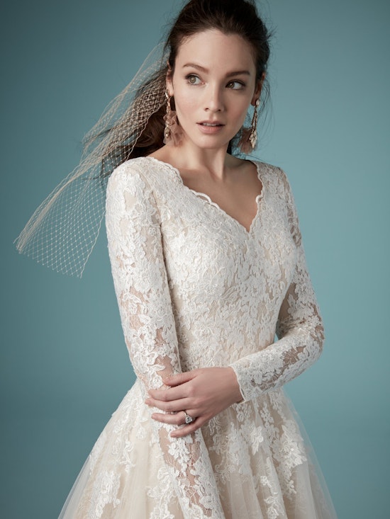 Shiloh Leigh (9MS875) Long Sleeve Modest Lace Wedding Dress by Maggie Sottero