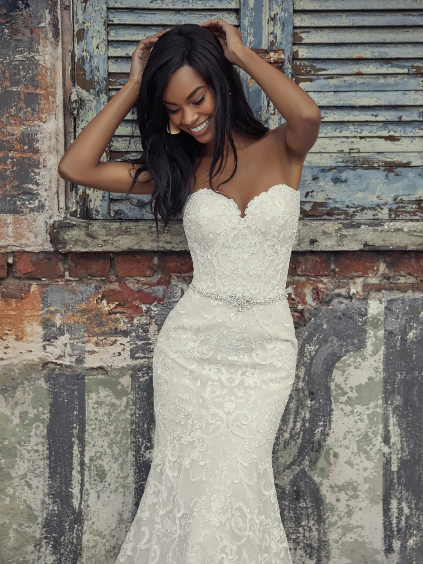 Finola Strapless Lace Wedding Dress by Rebecca Ingram