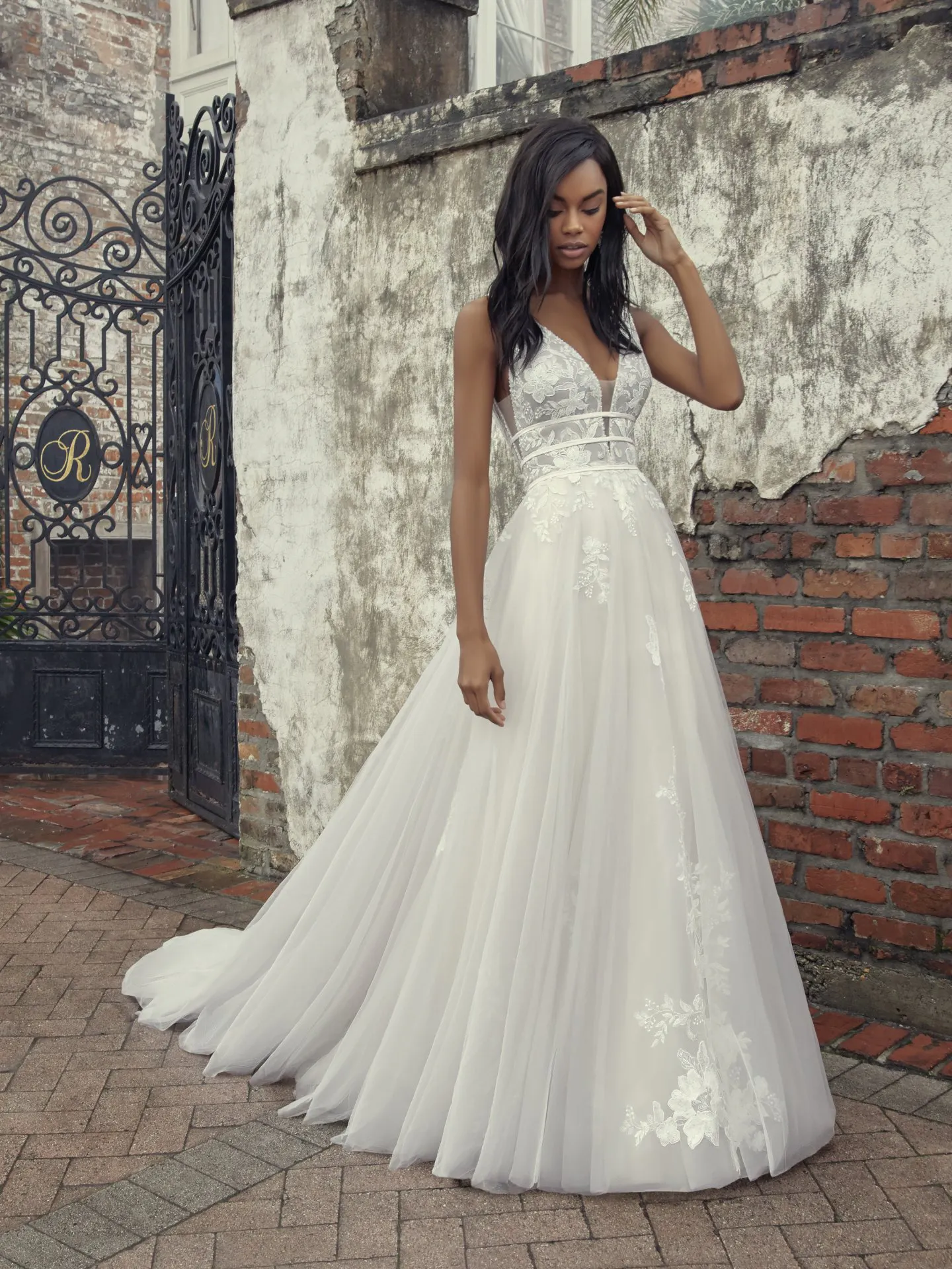 Raelynn Boho A Line Wedding Dress by Rebecca Ingram