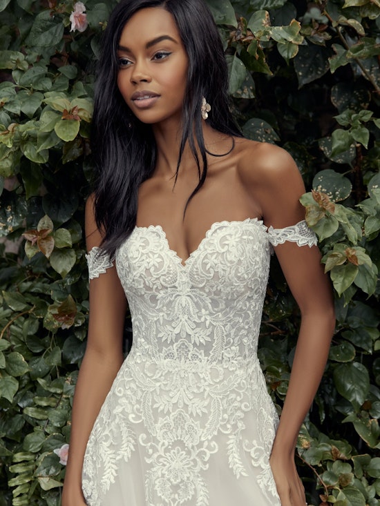 Vanessa (Curve) (CRV-9RS806ZU) Shoulder A Line Princess Wedding Dress by Rebecca Ingram