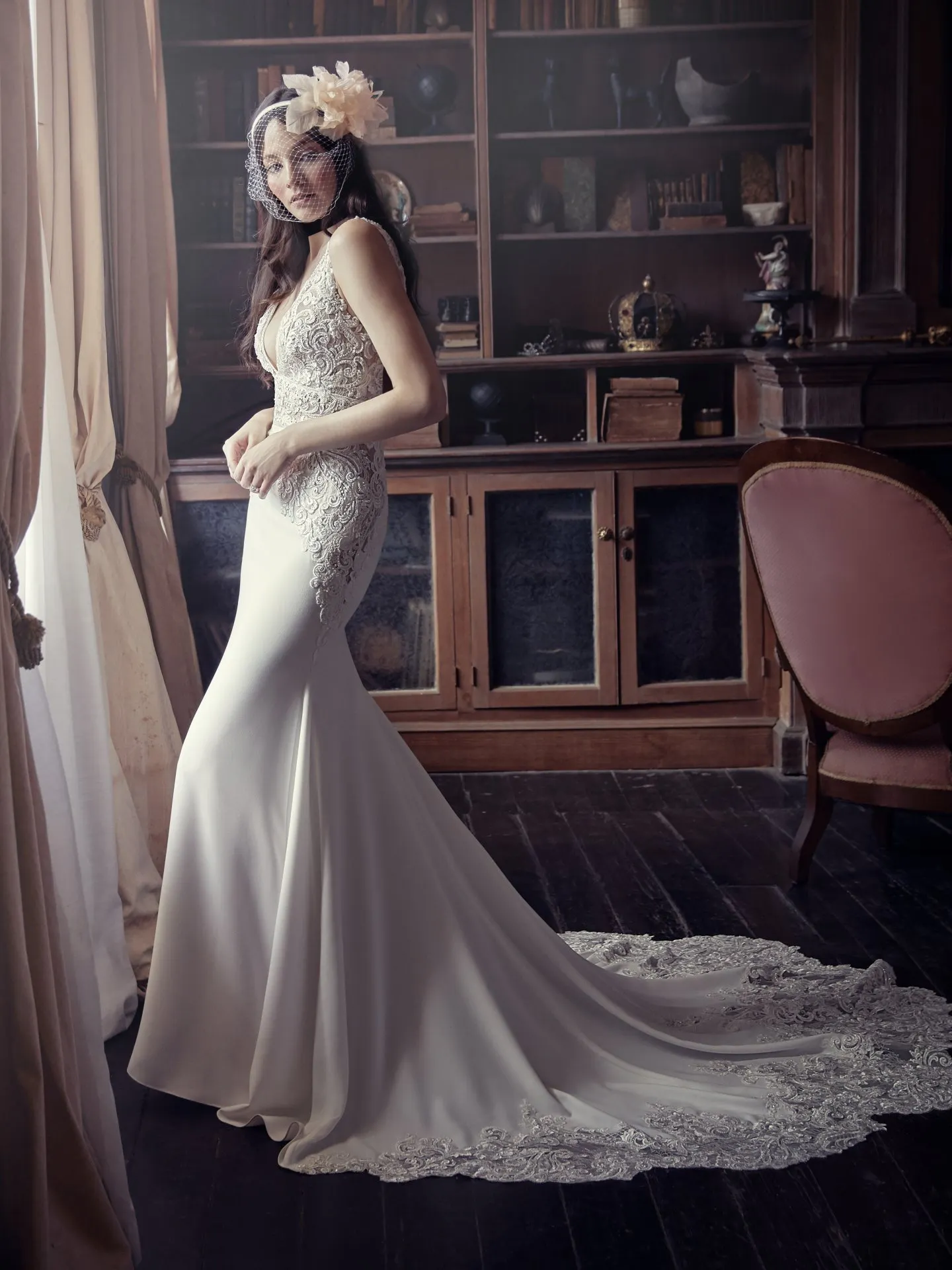Aidan  Sexy Crepe Wedding Dress by Maggie Sottero