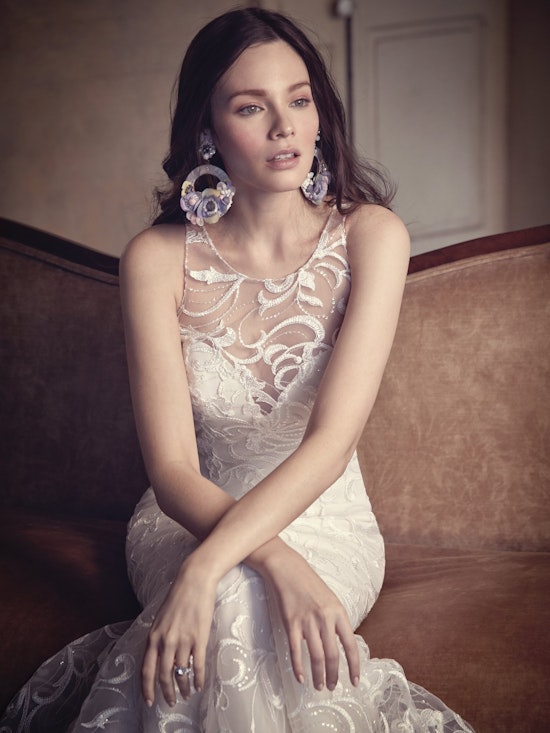 Colbie (9MS905) Unique Sequined Lace Wedding Dress by Maggie Sottero