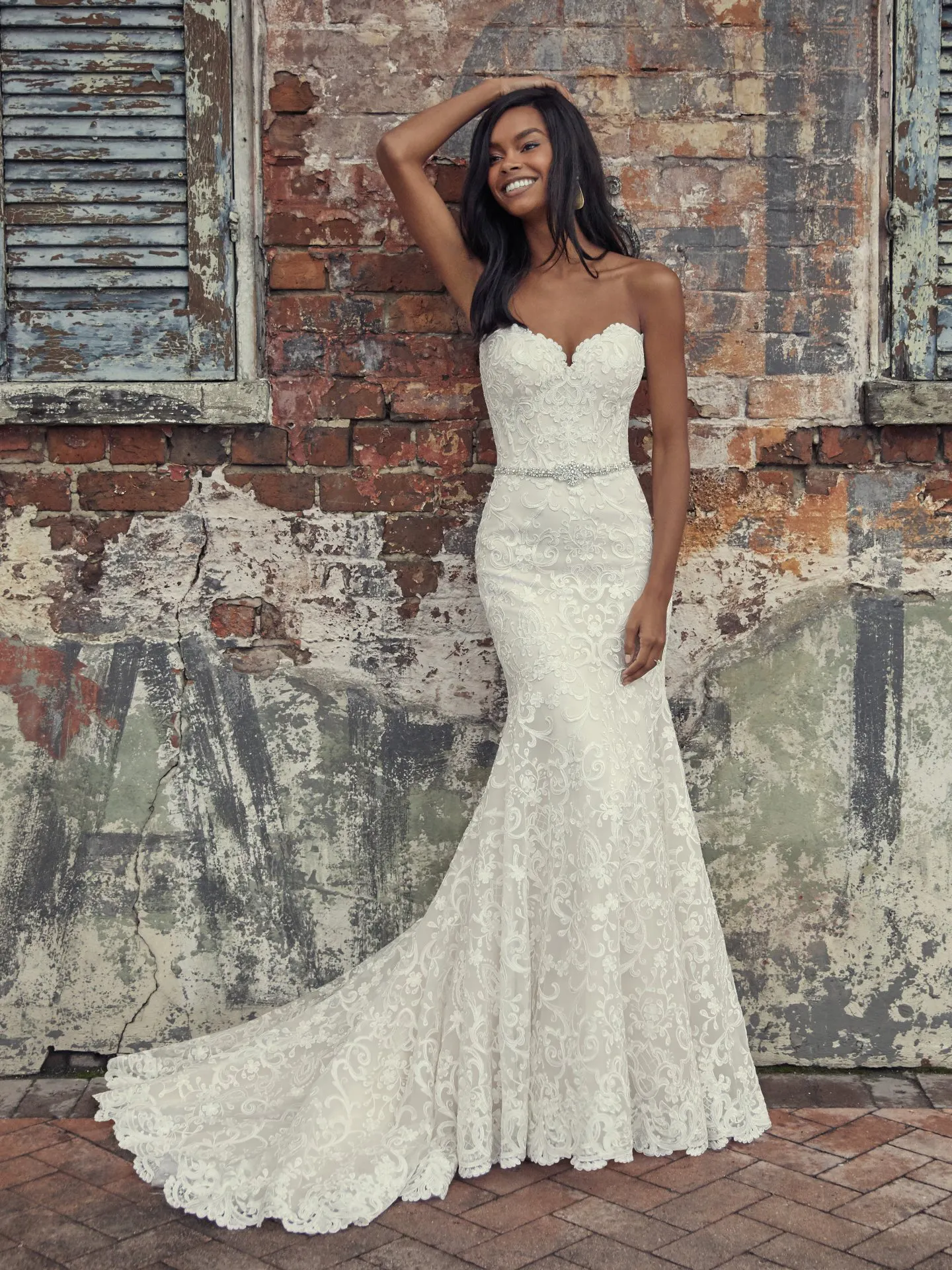 Finola Strapless Lace Wedding Dress by Rebecca Ingram