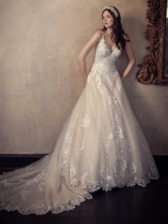 Trinity (9MS902) Unique Lace Ballgown Wedding Dress by Maggie Sottero
