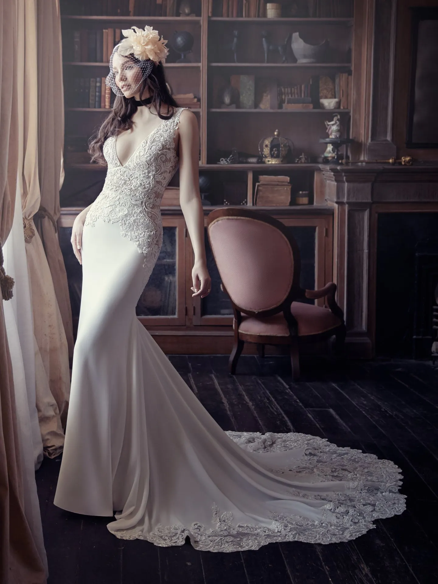 Aidan  Sexy Crepe Wedding Dress by Maggie Sottero