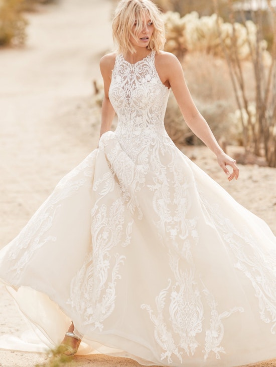 Tovah (9SS895) Halter Neckline Unique Lace Ballgown Wedding Dress by Sottero and Midgley