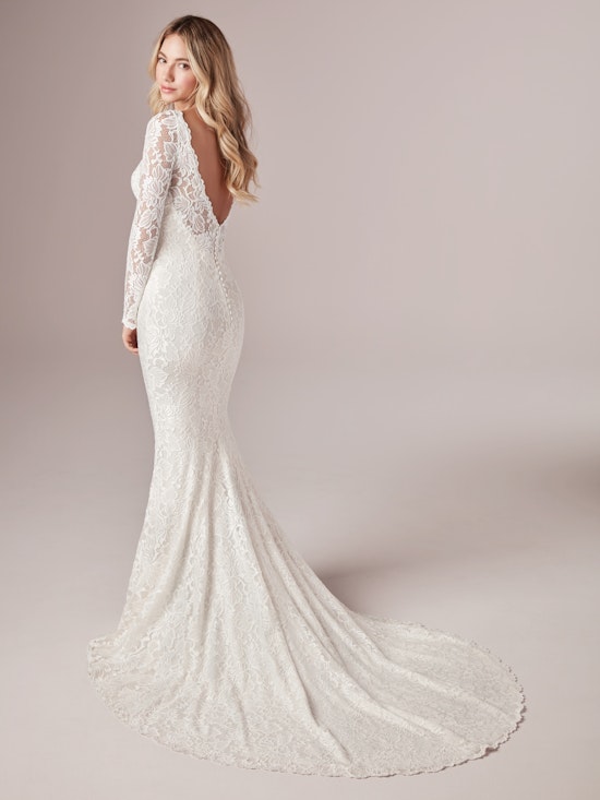 Tina Dawn Romantic Long Sleeve Sheath Wedding Dress | Rebecca Ingram