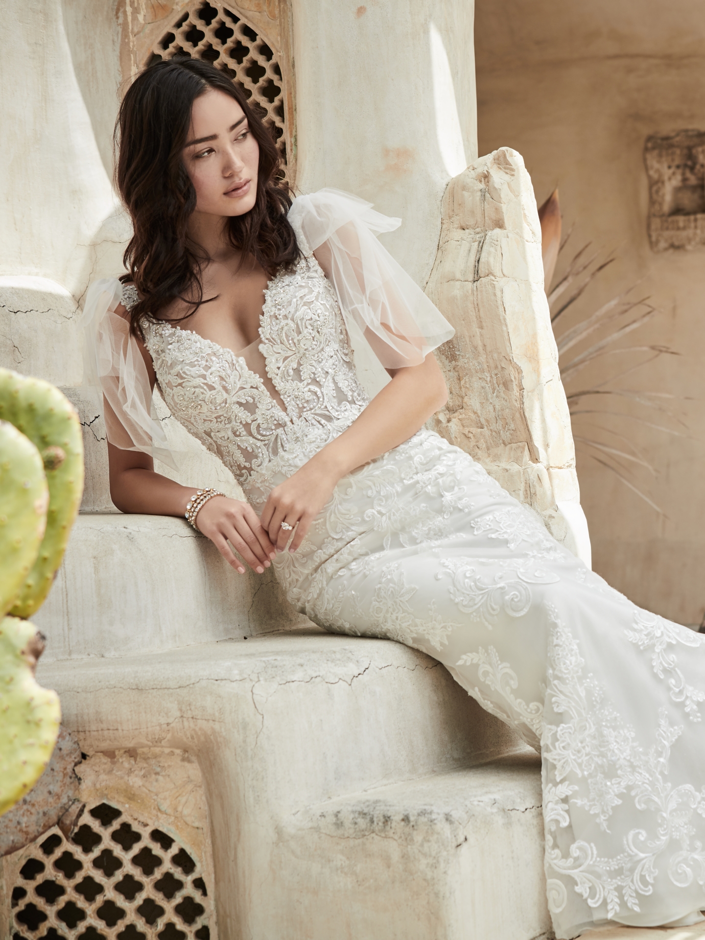 fit and flare low back wedding dress