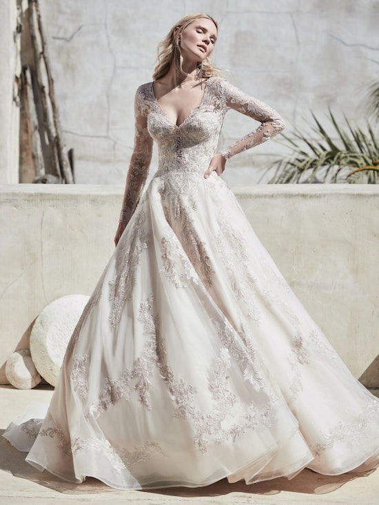 Vincent Chic Long Sleeve Ball Gown Wedding Dress | Sottero and Midgley