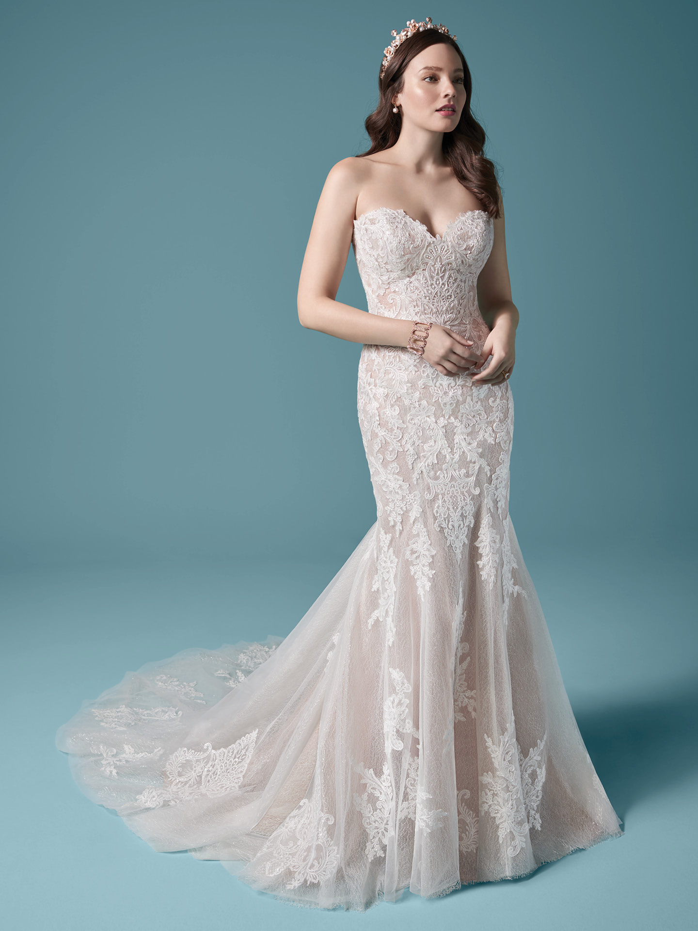 subtle mermaid wedding dress