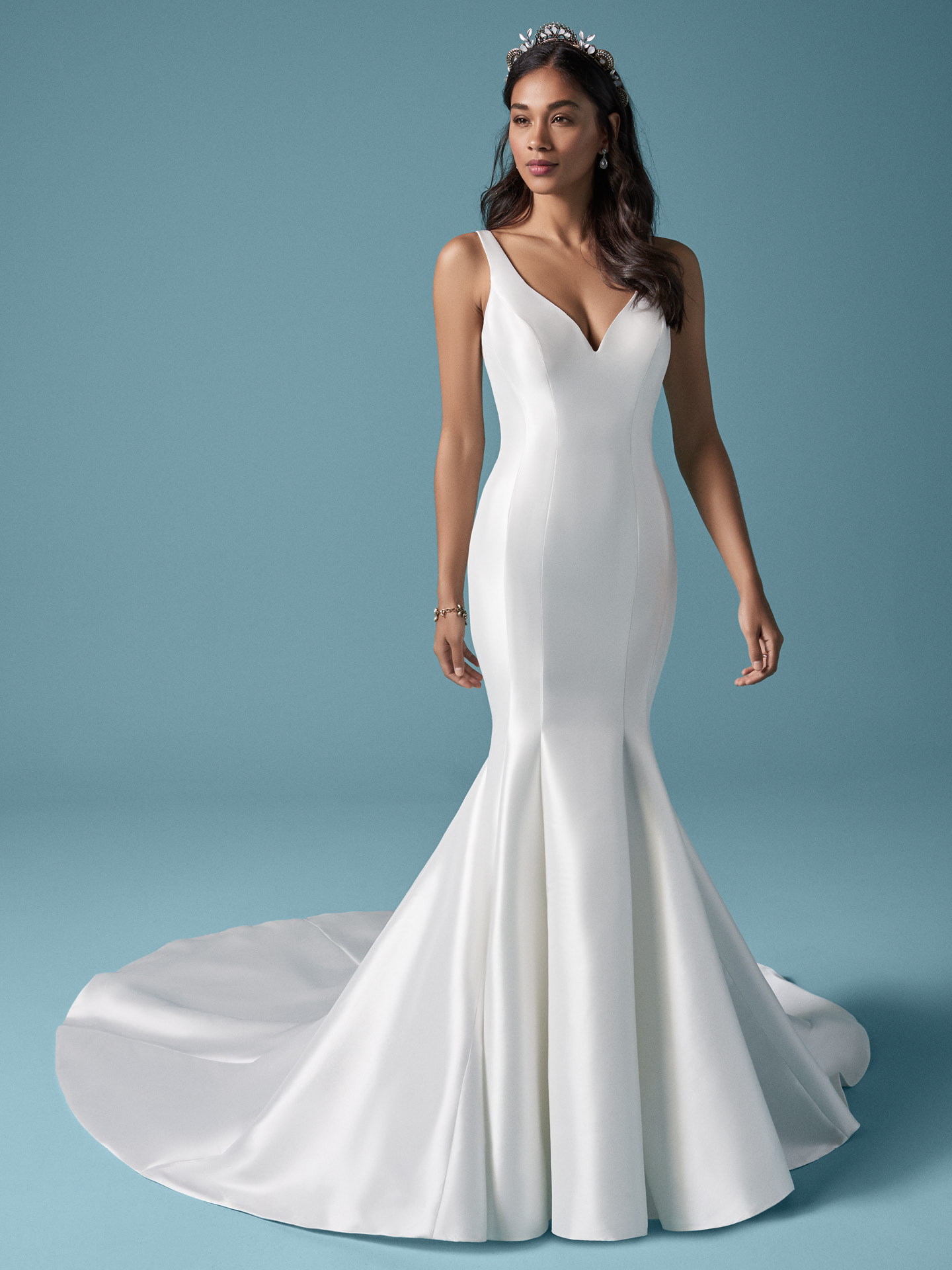 slinky satin wedding dress