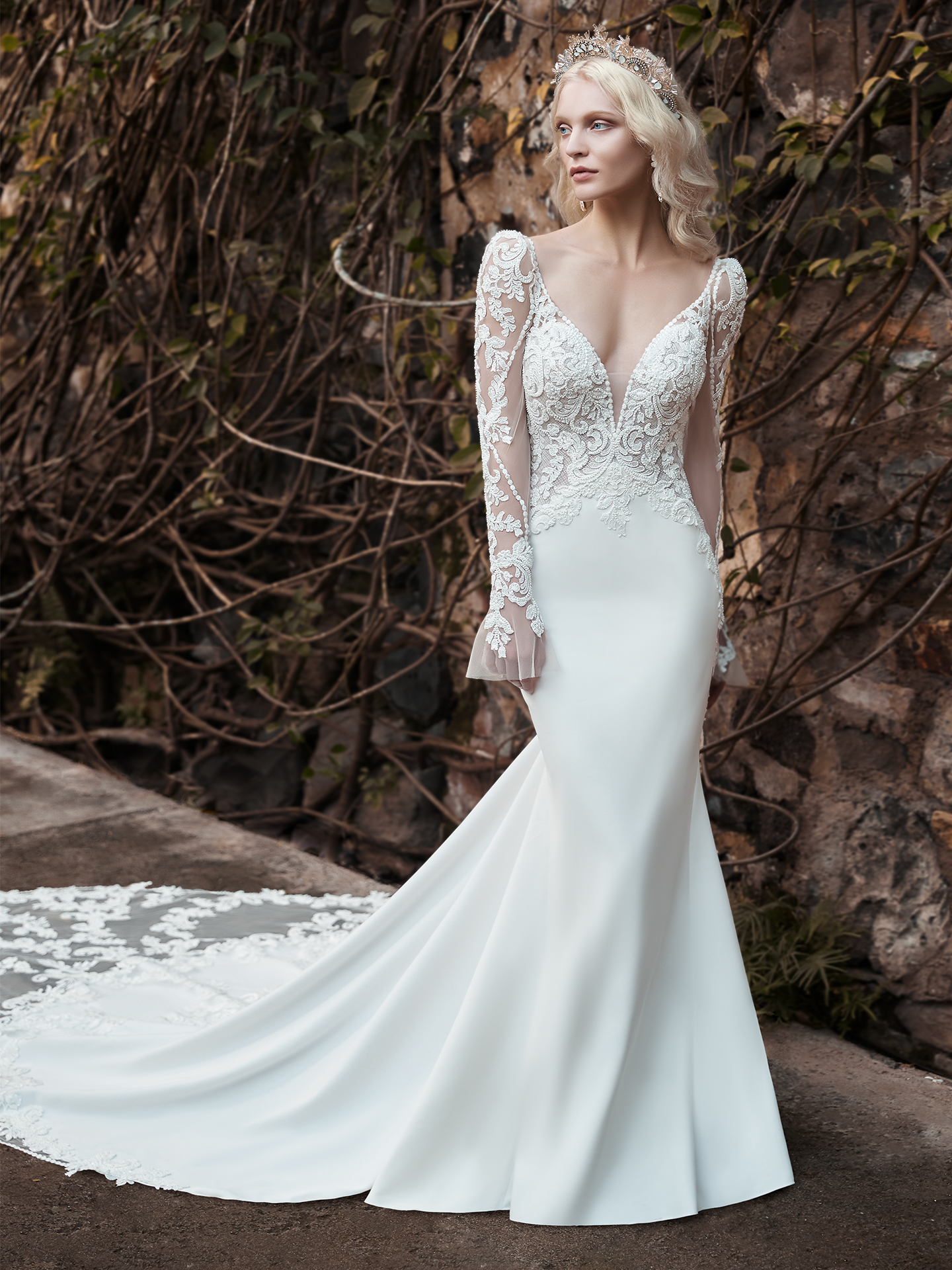 Nikki Bell Sleeve Mermaid Wedding Gown Maggie Sottero