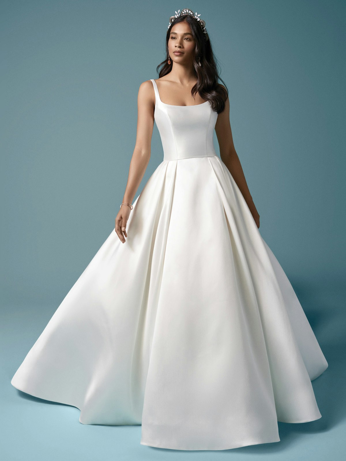 Selena Satin Ball Gown Wedding Dress With Pockets Maggie