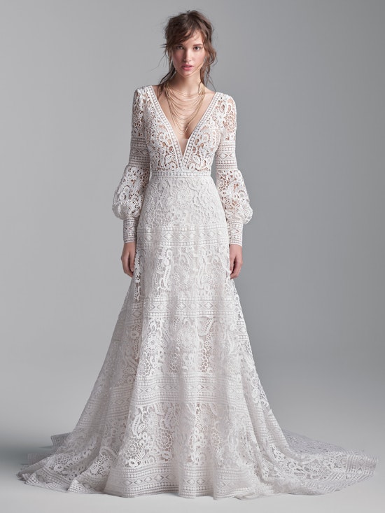 Finley Bishop Sleeve Vintage A-line Wedding Dress | Sottero and Midgley