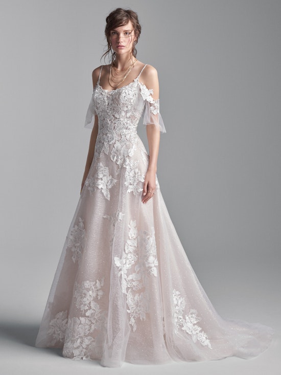 Houston Cold Shoulder Floral Lace A-line Wedding Gown | Sottero and Midgley