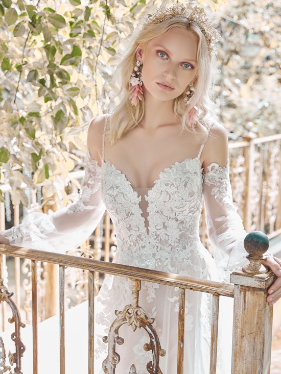 Stevie Cold Shoulder Sleeve Princess Wedding Dress